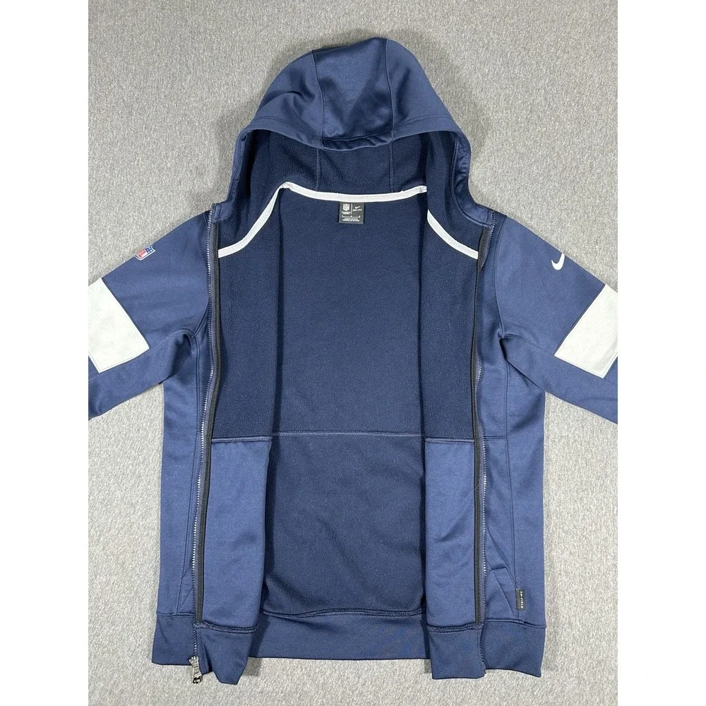 Nike NFL Los Angeles Rams Mens Navy‎ Full Zip Hoodie Dri-Fit On Field L